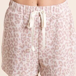 BiBi Leopard Terry Shorts‎ With Drawstring